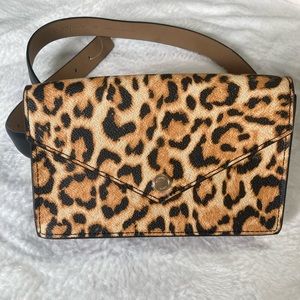 Michael Kors Belt Bag Crossbody Leopard Animal Print Size L XL